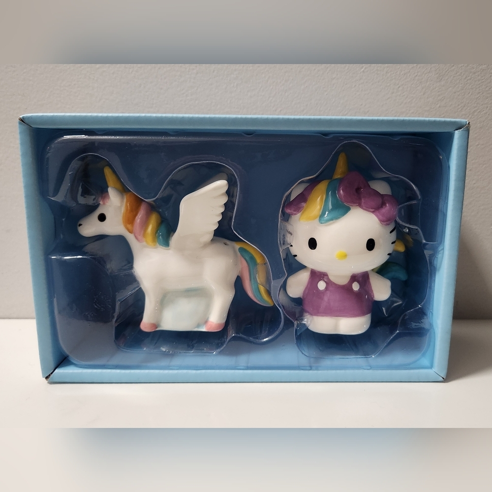 New Hello Kitty Unicorn Ceramic Salt & Pepper Shakers Set Of 2